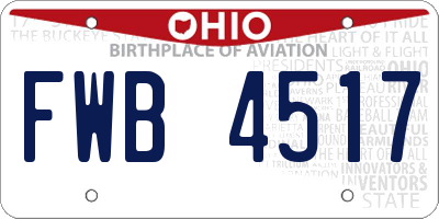 OH license plate FWB4517