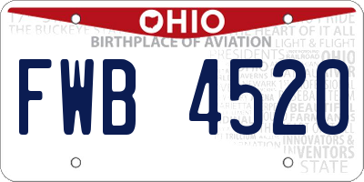 OH license plate FWB4520