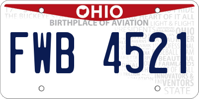 OH license plate FWB4521