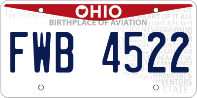 OH license plate FWB4522