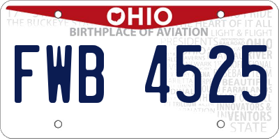 OH license plate FWB4525