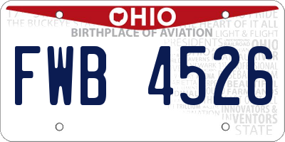 OH license plate FWB4526