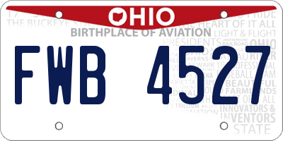 OH license plate FWB4527