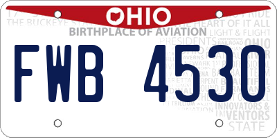 OH license plate FWB4530