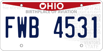 OH license plate FWB4531