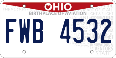 OH license plate FWB4532