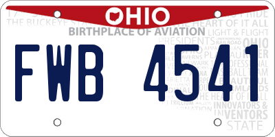 OH license plate FWB4541
