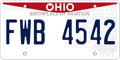 OH license plate FWB4542