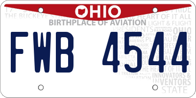 OH license plate FWB4544