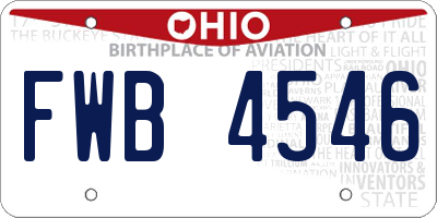 OH license plate FWB4546