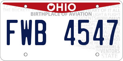 OH license plate FWB4547