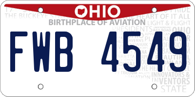 OH license plate FWB4549