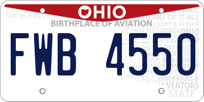 OH license plate FWB4550