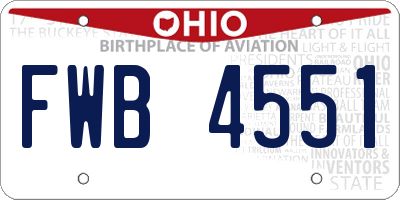 OH license plate FWB4551