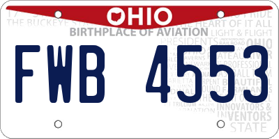 OH license plate FWB4553