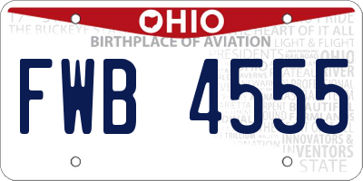 OH license plate FWB4555