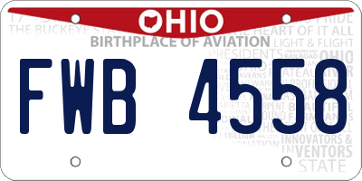 OH license plate FWB4558