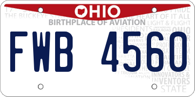 OH license plate FWB4560