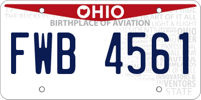 OH license plate FWB4561