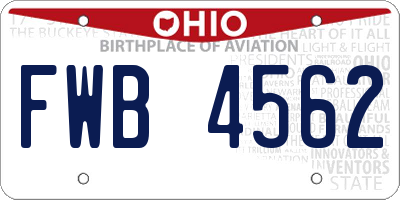 OH license plate FWB4562