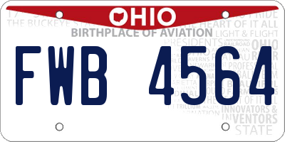 OH license plate FWB4564
