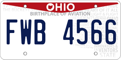 OH license plate FWB4566
