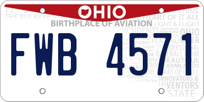 OH license plate FWB4571
