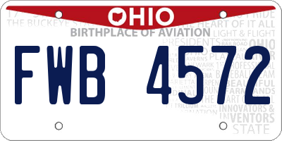 OH license plate FWB4572