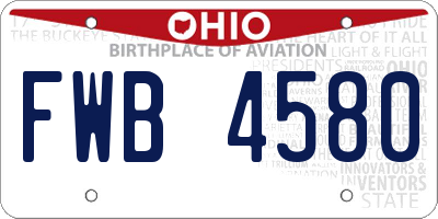OH license plate FWB4580