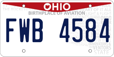 OH license plate FWB4584