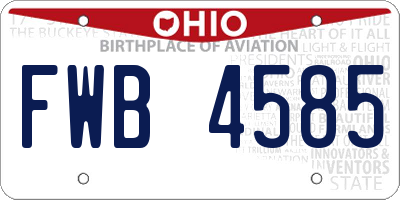 OH license plate FWB4585