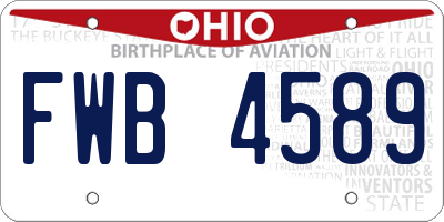 OH license plate FWB4589