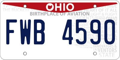 OH license plate FWB4590
