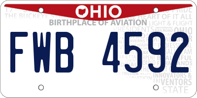 OH license plate FWB4592