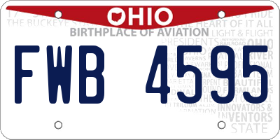 OH license plate FWB4595