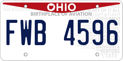 OH license plate FWB4596