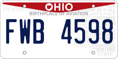 OH license plate FWB4598