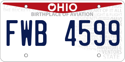 OH license plate FWB4599