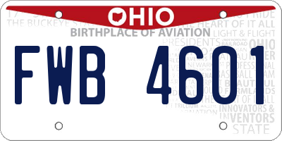 OH license plate FWB4601