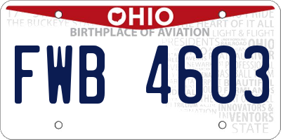 OH license plate FWB4603