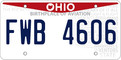 OH license plate FWB4606