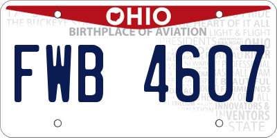 OH license plate FWB4607