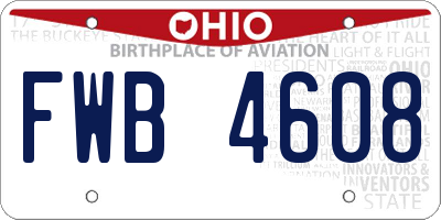 OH license plate FWB4608