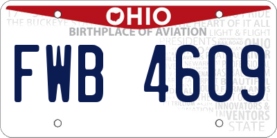 OH license plate FWB4609