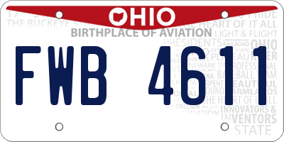 OH license plate FWB4611