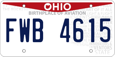 OH license plate FWB4615