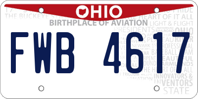 OH license plate FWB4617