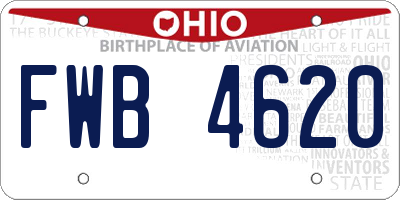 OH license plate FWB4620