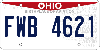 OH license plate FWB4621