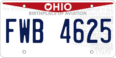 OH license plate FWB4625